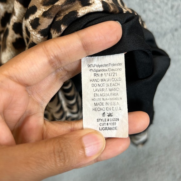Carole Christian Dress Womens Large Cheetah Animal Print Ruffled Vintage USA - Picture 6 of 13